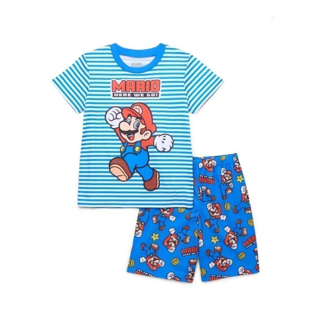 Ninja Turtles & Mario Graphic Print Tee & Shorts Sleep 2, 2-Piece Sets Size XS
